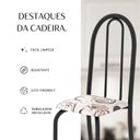 Ver mais imagens de Kit 4 Cadeiras Tubular 96x36x41 cm Iris B Arabesco/Preto