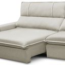 Ver imagem 6 de Sofá Retrátil Reclinável para Sala 3 Lugares 210cm Aisha F04 Veludo Bege - Lyam Decor