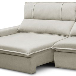 Sofá Retrátil Reclinável para Sala 3 Lugares 210cm Aisha F04 Veludo Bege - Lyam Decor - 6