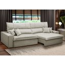 Ver imagem 2 de Sofá Retrátil Reclinável para Sala 3 Lugares 210cm Aisha F04 Veludo Bege - Lyam Decor