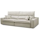 Ver imagem 5 de Sofá Retrátil Reclinável para Sala 3 Lugares 210cm Aisha F04 Veludo Bege - Lyam Decor