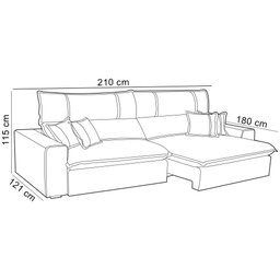 Sofá Retrátil Reclinável para Sala 3 Lugares 210cm Aisha F04 Veludo Bege - Lyam Decor - 4