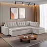 Sofá Retratil com Chaise Direita Titan 6 Lugares 3,16m Tecido Linho - 3