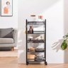 Carrinho Organizador Fruteira Aço Inox Multiuso 4 Prateleiras com Rodinhas 44x26x85cm - Preto - 3