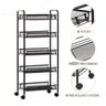 Carrinho Organizador Fruteira Aço Inox Multiuso 4 Prateleiras com Rodinhas 44x26x85cm - Preto - 2