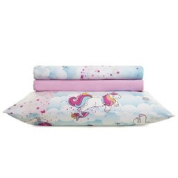 Jogo de Cama Infantil 100% Algodão 3 Peças Unicórnio Santista - 2