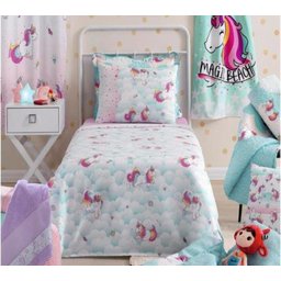 Jogo de Cama Infantil 100% Algodão 3 Peças Unicórnio Santista - 1