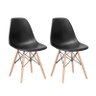 Kit 2 Cadeiras Charles Eames Eiffel Dsw - Preto - Madeira Clara - 1