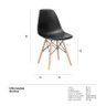 Kit 2 Cadeiras Charles Eames Eiffel Dsw - Preto - Madeira Clara - 7