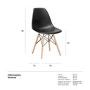 Ver imagem 7 de Kit 2 Cadeiras Charles Eames Eiffel Dsw - Preto - Madeira Clara