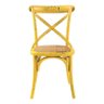 Cadeira Cross - Katrina - Vintage - Madeira e Ratan - Amarelo - 2