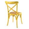 Cadeira Cross - Katrina - Vintage - Madeira e Ratan - Amarelo - 3
