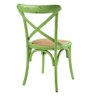 Cadeira Cross - Katrina - Vintage - Madeira e Ratan - Verde - 3