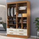 Ver imagem 1 de Closet Modulare 4 Gavetas 7 Prateleiras Cinamomo/off White - Panorama Móveis
