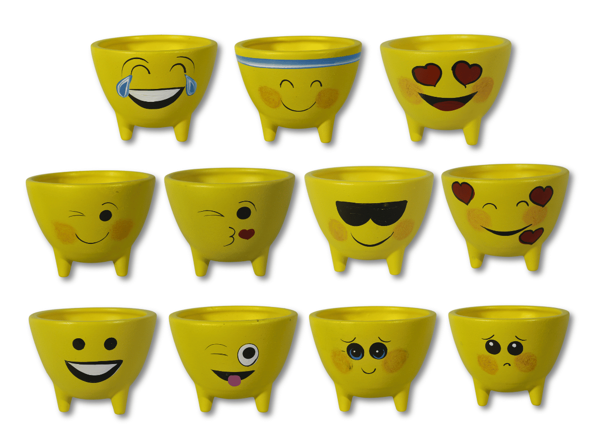 Vaso Cachepot Decoração Emoji Emoticon Tripe Coleção 11un