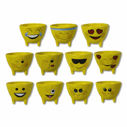 Vaso Cachepot Decoração Emoji Emoticon Tripe Coleção 11un - 1