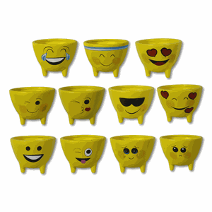 Vaso Cachepot Decoração Emoji Emoticon Tripe Coleção 11un