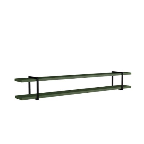 Prateleira Multiuso 260cm com Suporte em Metal 100% Mdf Cor:musgo com Preto