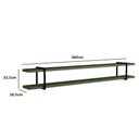 Ver imagem 2 de Prateleira Multiuso 260cm com Suporte em Metal 100% Mdf Cor:musgo com Preto