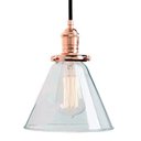 Ver imagem 1 de Pendente Retro Fumê Industrial Vidro Loft Luminária Vintage Lustre Design Dourado Rosegold Edison LM