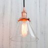 Pendente Retro Fumê Industrial Vidro Loft Luminária Vintage Lustre Design Dourado Rosegold Edison LM - 4