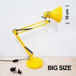 Luminária Grande Mesa Articulável Retrô Vintage Estudo Leitura Amarela com Garra LM1783 - Eluminária - 1