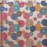 Cortina Box para Banheiro PVC Antimofo Estampada Mandala 1,40 x 1,98 cm com Ilhós para Varão 1,20 - 2