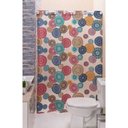 Ver imagem 1 de Cortina Box para Banheiro PVC Antimofo Estampada Mandala 1,40 x 1,98 cm com Ilhós para Varão 1,20