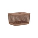 Ver imagem 1 de Cesto Organizador Grid 20l com Tampa Marrom Martiplast