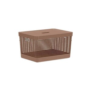Cesto Organizador Grid 20l com Tampa Marrom Martiplast