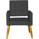 Ver imagem 3 de Poltrona Decorativa para Sala Recepção Isa Suede Cores Pé Palito Castanho