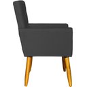 Ver imagem 4 de Poltrona Decorativa para Sala Recepção Isa Suede Cores Pé Palito Castanho