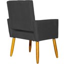 Ver imagem 5 de Poltrona Decorativa para Sala Recepção Isa Suede Cores Pé Palito Castanho