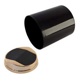 Lixeira Com Tampa Basculante 5 Litros Escritório Compacta - Preto/Cobre - 3