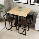 Ver imagem 1 de Conjunto Mesa Pinus 4 Cadeiras Estofado Industrial Black