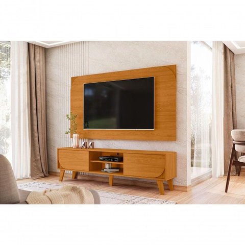 Rack Painel Duna para TV 65" 182cm MDP Laqueado Marrom Madetec Móveis