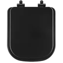 Ver imagem 1 de Tampa de Vaso Poliéster Com Amortecedor Quadra Preto Fosco para Bacia Deca com Ferragem Preta