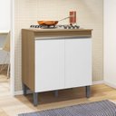 Ver imagem 1 de Balcão de Cozinha para Cooktop 79cm Andréia Amêndoa/branco - Ajl Móveis