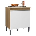 Ver imagem 2 de Balcão de Cozinha para Cooktop 79cm Andréia Amêndoa/branco - Ajl Móveis