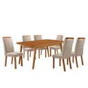 Ver imagem 2 de Mesa de Jantar Copper 180 cm Tampo MDF Laminado Canto Copo com 6 Cadeiras Aline
