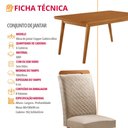 Ver imagem 7 de Mesa de Jantar Copper 180 cm Tampo MDF Laminado Canto Copo com 6 Cadeiras Aline