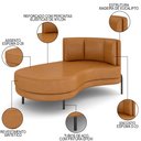 Ver imagem 3 de Chaise Longue Divã 164cm Braço Esquerdo Logus D06 Sintético Caramelo - Mpozenato