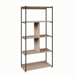 Estante Livreiro Decorativa 80Cm Industrial Use G04 Málaga/Preto - Mpozenato - 1