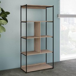 Estante Livreiro Decorativa 80Cm Industrial Use G04 Málaga/Preto - Mpozenato - 5