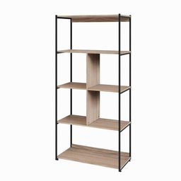 Estante Livreiro Decorativa 80Cm Industrial Use G04 Málaga/Preto - Mpozenato - 2