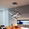 Lustre Pendente 3 Aneis Preto LED 76W 3500K Bivolt PARIS LUZ - 1
