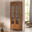 Ver imagem 1 de Cristaleira Murano 3 Portas com Vidro Cinamomo/off White - Arley