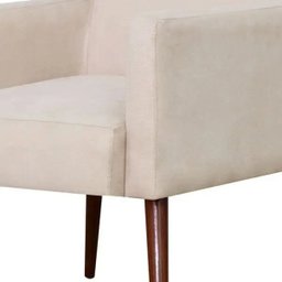 Poltrona Decorativa Para Sala de Estar e Recepção Maria Pés Palito Suede Bege - Lyam Decor - 3