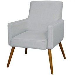 Poltrona Decorativa Para Sala de Estar e Recepção Maria Linho Cinza - Lyam Decor - 1 Poltrona Decorativa Para Sala de Estar e Recepção Maria Linho Cinza - Lyam Decor - 1