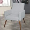 Poltrona Decorativa Para Sala de Estar e Recepção Maria Linho Cinza - Lyam Decor - 2